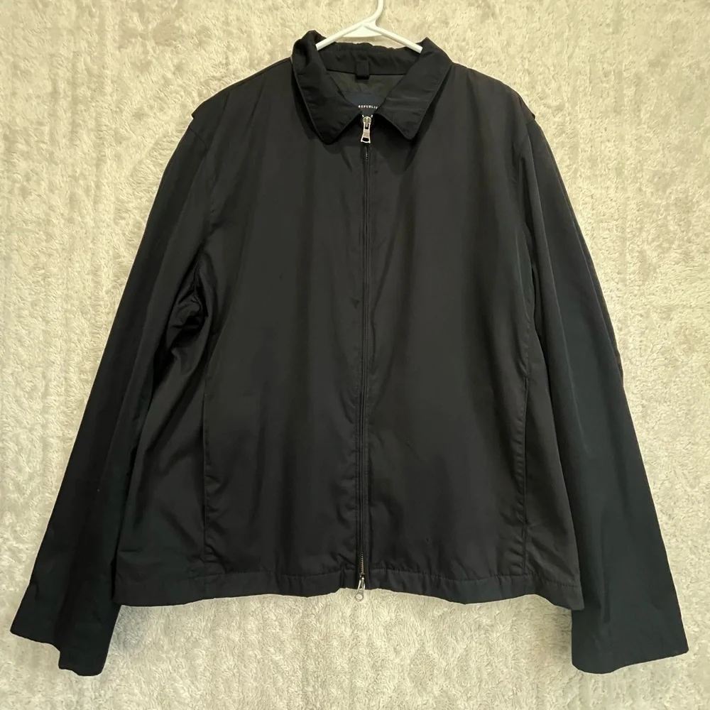 Banana Republic Men's Classic Black Zip Jacket Sz XL Work School Church